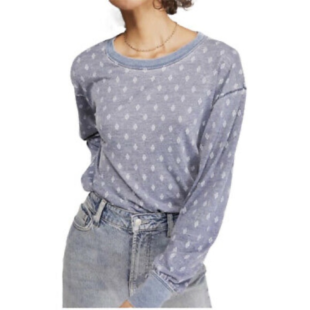 Free people indigo combo long sleeves scoo… - Picture 4 of 9